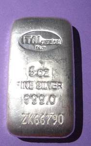 5 oz Italpreziosi italienischer Silbergussbarren .999 Fein mit Serie # ZK66790 - Bild 1 von 3