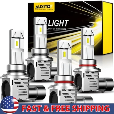 AUXITO 9005 9006 Combo Headlight LED Bulbs 6500K White Bright High Low Beam 2/4X - Image 1 of 4