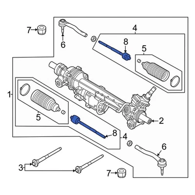 For Ford Bronco 2022-2024 Ford MB3Z3280B Front Inner Steering Tie Rod End - Изображение 1 из 2