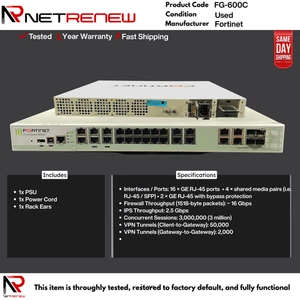 Fortinet FG-600C FortiGate 600C Next-Generation Firewall Security Appliance - Bild 1 von 1