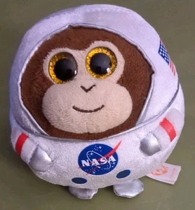 Ty ~ Beanie Babies Ballz * 2019 *  'Private Ham' Astronaut Monkey * NO Hang Tag - Picture 1 of 6