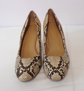 Scarpe Persia viola e rosse zeppa pompa ecopelle pelle di serpente donna taglia 8,5M - Foto 1 di 7
