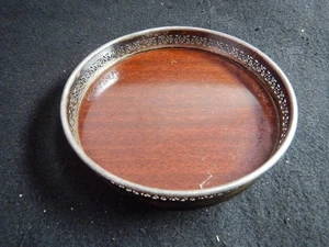 Vintage Formica Brand laminated faux wood grain tray coaster 1950s w pierced rim - Picture 1 of 9