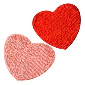 2 Pack Valentine's Day Heart Shaped Rug, Love Decorative Floor Mat, Non-Slip - Picture 1 of 8