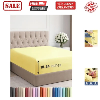 Sábana bajera extra profunda Queen - Sábana bajera individual de lujo de hotel solamente - Fácil... Foto 1 de 4