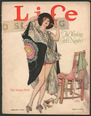 Life Magazine February 2 1928 Working Girls Number~ Cartoon Art ~ Prohibition - Image 1 of 4
