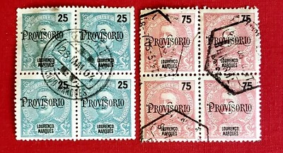 {LORENZO MARQUES/ Scott #72,74/ USED-F-VF  Block of 4/ CV $17.00/epictronic/JC} - Image 1 of 2