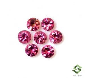 4 mm Natural Pink Tourmaline Round Cut Lot 07 Pcs 1.93 CTS Loose Gemstones - Picture 1 of 8