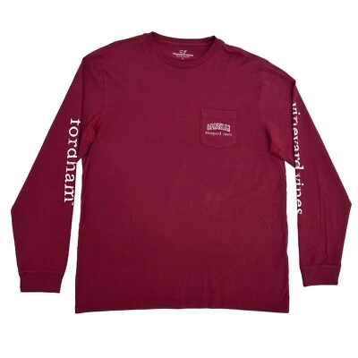 Camisa Fordham Rams Para Hombre L Granate Vineyard Vines Manga Larga Cuello Redondo Foto 1 de 4