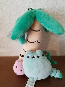 GUND Pusheen 8" Palm Tree & Pusheenosaurus Deluxe Plush Keychain NWT - Picture 1 of 11