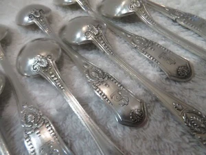 12 cuillères à café métal argenté Boulenger Empire Palmes TS 14,1cm - Imagen 1 de 10