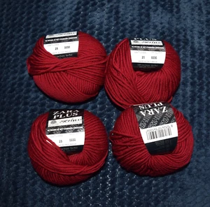 Nuevo Lote de 4 - Zara Plus Color Azul 8 0100 100% Lana Vergine Lana Nueva Italia - Imagen 1 de 4