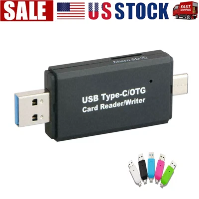 Card Reader USB 3.0 Type C Micro SD TF OTG Smart Memory Adapter Laptop Computer - Image 1 of 4