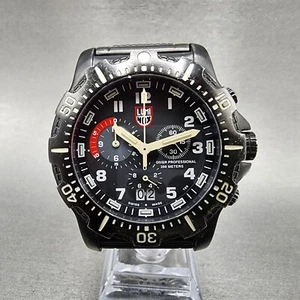 Luminox Navy Seal Chronograph 8360 Watch Men 45mm Black Dial Black Tone New Batt - Picture 1 of 11