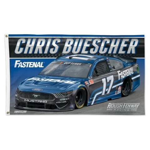 Chris Beuscher 2020 Wincraft #17 Fastenal MUSTANG 3x5 Deluxe Flag FREE SHIP Cover