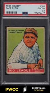 1933 Goudey Babe Ruth #181 PSA 2.5 GD+ (PWCC-E)