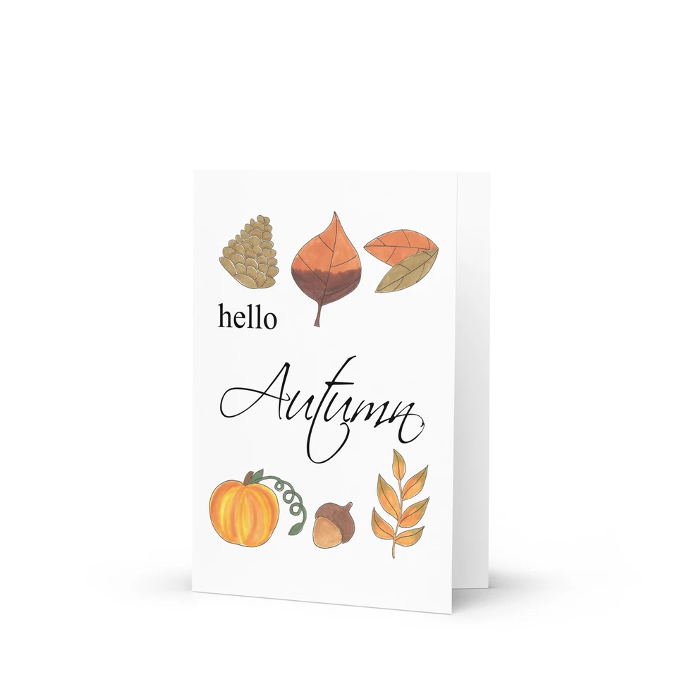 Tarjeta de felicitación ilustrada “Hola otoño” Foto 1 de 1