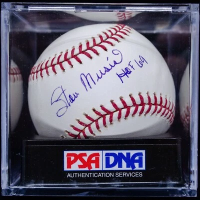 Stan Musial HOF 69 Signed OML Baseball PSA/DNA Graded MINT 9 - Image 1 of 3