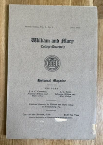 1922 William & Mary Quarterly V2 #3 US History VA. Genealogy Pollard McCarthy - Picture 1 of 19