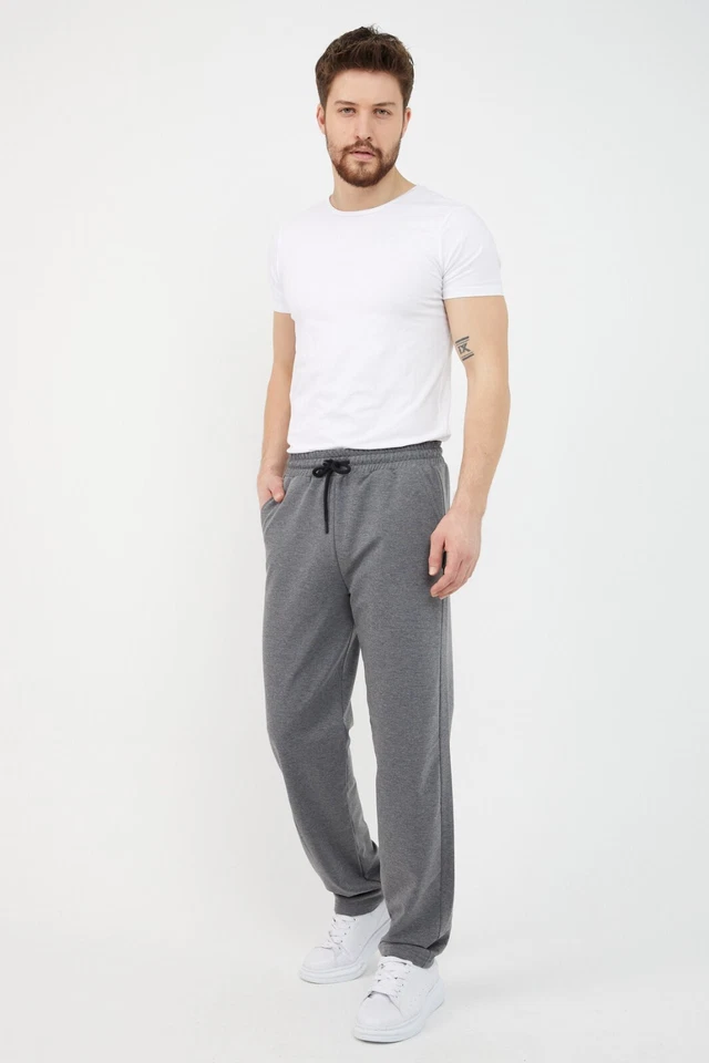 COMEOR Men's Thin Breathable Cotton Straight Leg Jogging Pants, Long Sweatpants - Image 1 of 1