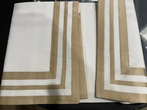 $248 Matouk Italia Nuovo 1pz Euro sham 600TC Cotone Percalle Beige ONE Allegro - Foto 1 di 15