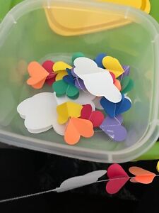 Set 3 Floating Clouds & Rainbow Hearts ~ Decorations on Strings ~ Classroom New