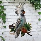 Colorful Parrot Metal Wall Art Indoor Outdoor Decor For Wall Fence Garden Patio
