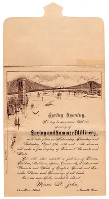 Used #206 Norwalk CT Letter-sheet w/ Bridge & Statue of Liberty - Millinery - Image 1 of 3