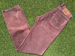 Vintage Levi's 501 Made in USA Mens Burgundy Straight Regular Jeans W29 L34 - Picture 1 of 8