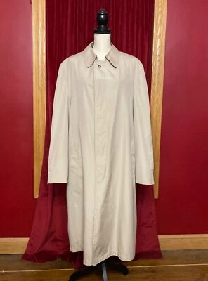 Винтажный Christian Dior мужской 44L желтовато-коричневый траншея дождя пальто с шерсти вкладыш винтажный - Изображение 1 из 4