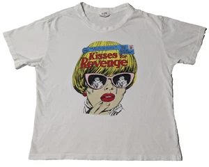 RE/DONE Kisses For Revenge - Women Small White T-Shirt Made In USA - Picture 1 of 15