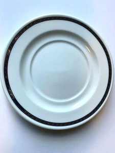 VTG. DELTA AIR LINES CHINA "BREAD" PLATE ABCO White w Blue/Gold Trim #0442-03890 - Picture 1 of 6
