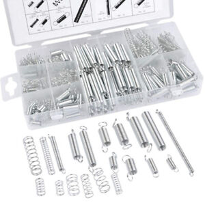 200PC Spring Assortment Set Zinc Plated Compression and Extension Springs W Case