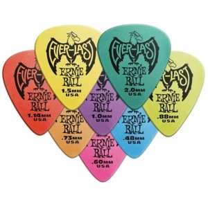 Ernie Ball Everlast Delrin plectrums/picks 0.60mm to 2.0mm, Players 12 Pack - Picture 1 of 8