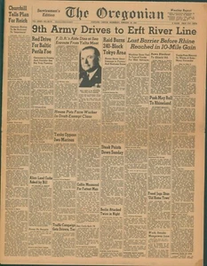 WWII Feb 28 1945 Servicemen Edition Oregonian Paper w/Envelope Portland OR Z - Picture 1 of 7
