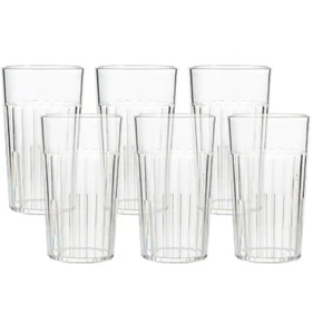 Arrow Home Products 6 oz Clear Plastic Tumblers, Set of 6 - Picture 1 of 8