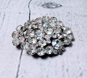 Broche prendedor vintage de diamantes de imitación/cristal transparente - posible Juliana sin marca - Imagen 1 de 6