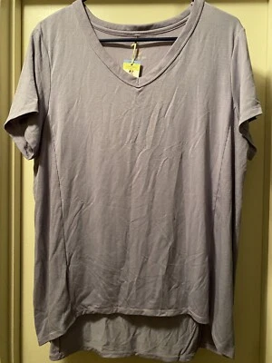 Camiseta Tangerine Active Tejida Lavanda Lados Acanalados Alta/Bajo Cómoda Nueva con Etiquetas Grande Foto 1 de 4