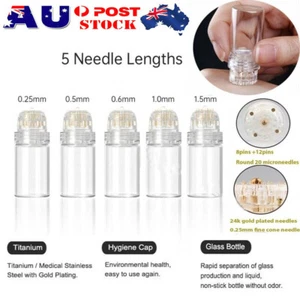 Hydra Needle 20Pin 0.5mm/1mm Microneedle Derma Stamp Skin Care Serum Applicator - Picture 1 of 15