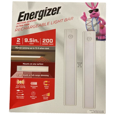 Energizer 9.5" Motion Sensing Magnetic LED Rechargeable Light Bar, 2 Pack - Image 1 of 2