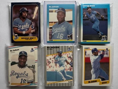 Kansas City Royals 1986-90 Fleer Base Team Sets (Lote de 5 juegos con Bo RC muy afilado) Foto 1 de 3