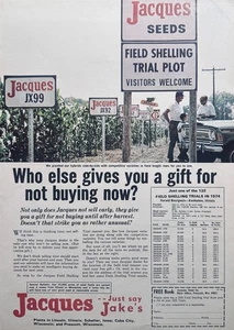 1975 Jacques Seed Co Shelling Trials & Hoblit Hybrids Seed Co Ad #1060 - Picture 1 of 2