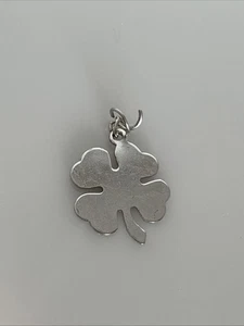 Charm quadrifoglio in argento sterling 925 - ciondolo trifoglio - portafortuna 9C - Foto 1 di 3
