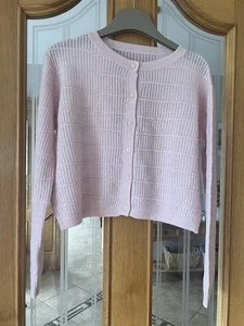 100% Kaschmir Rosa Strick Pullover Strickjacke Hellrosa Brust 110cm Länge 45cm M - Bild 1 von 23