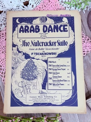 Arab Dance the Nutcracker Suite by Tschaikowsky Piano Sheet Music 1925 Century - Image 1 of 4