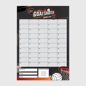 A5 Fundraising Scratch Card - Netball Team Sports Club - Charity Sweepstake Game - Picture 1 of 6