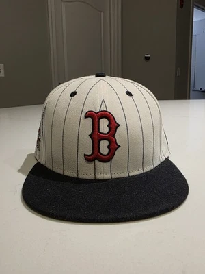 Raro 7 1/2 Boston Red Sox Vintage Rayas Sombrero Ajustado New Era 59Fifty Foto 1 de 4