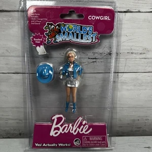New World's Smallest 4'' Posable Cowgirl Barbie Comes With Display Stand - Picture 1 of 9