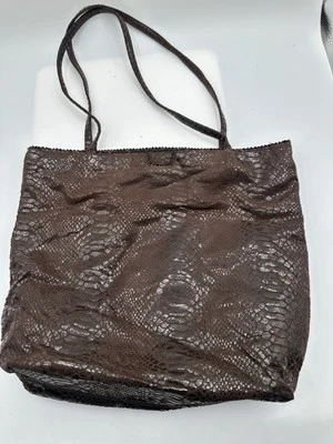 BOLSO DE MANO DE HOMBRO CARLOS FALCHI MARRÓN ESTAMPADO PIEL DE SERPIENTE Foto 1 de 4