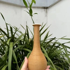 Retro Woven BAMBOO Porcelain Vase Bamboo Woven ICH on White Procelain 21 cm Tall - Picture 1 of 12